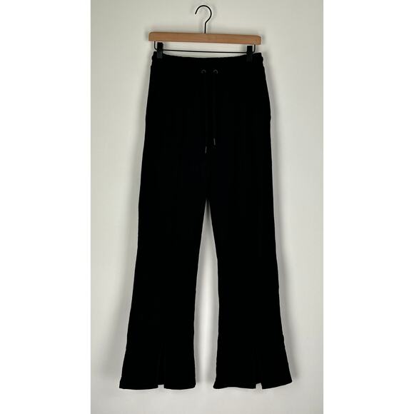 AsYou Exposed Seam Flare Split Hem Sweatpants Womens Size 4 New Cotton Black - Picture 1 of 8